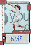 2022 Brandon Marsh Panini Donruss ROOKIE SIGNATURE SERIES AUTO AUTOGRAPH RC #SS-BM Anaheim Angels