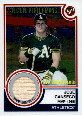 2005 Jose Canseco Topps Pristine LEGENDS VALUABLE PERFORMANCE BAT RELIC #VP-JC Oakland A's