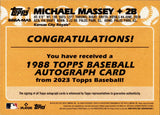 2023 Michael Massey Topps Series 2 ROOKIE 1988 DESIGN AUTO AUTOGRAPH RC #88BA-MAS Kansas City Royals