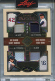 2025 Mo Vaughn Greg Maddux Randy Johnson Hideo Nomo Leaf Seasons in the Sun AWARD SEASON GOLD FOIL QUAD JERSEY BAT 33/35 RELIC #AS-16 Red Sox Braves Mariners Dodgers
