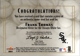 2001 Frank Thomas Fleer Authority DIAMOND CUTS BAT RELIC #_FRTH Chicago White Sox