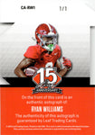 2025 Ryan Williams Leaf 15th Anniversary SILVER PRIZMATIC AUTO 1/1 AUTOGRAPH #CA-RW1 Alabama Crimson Tide