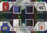 2024 Danny Manning Rik Smits Mitch Richomd Dan Majerle Leaf In the Game Used 1988 DRAFT MEMORIES RAINBOW FOIL QUAD JERSEY 10/40 RELIC #DNM-10 Clippers Pacers Warriors Suns