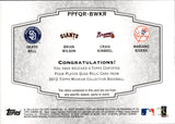 2012 Heath Bell Brian Wilson Craig Kimbrel Mariano Rivera Topps Museum Collection QUAD JERSEY 48/99 RELIC #PPFQR-BWKR Padres Giants Braves Yankees
