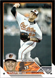 2023 Tyler Wells Topps Series 1 BLACK BORDER JERSEY NUMBER 68/72 #151 Baltimore Orioles