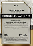 2021 Anthony Rizzo Topps Museum Collection MEANINGFUL MATERIAL PATCH 14/25 RELIC #MMR-AR1 Chicago Cubs