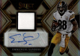 2022 Emmanuel Sanders Panini Select HOLO SILVER JERSEY AUTO 012/199 AUTOGRAPH RELIC #SMP-ES Pittsburgh Steelers