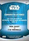 2020 Paul Kasey as C'ai Threnalli Autograph Topps Chrome Star Wars Perspectives #A-PK BLUE REFRACTOR 059/150 AUTO