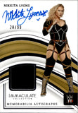 2023 Nikkita Lyons Panini Immaculate WWE SHIRT AUTO 28/99 AUTOGRAPH RELIC #MA-NKL NXT