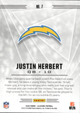 2020 Justin Herbert Panini Illusions ROOKIE RC #7 Los Angeles Chargers