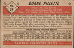 1953 Duane Pillette Bowman Black and White #59 St. Louis Browns BV $40