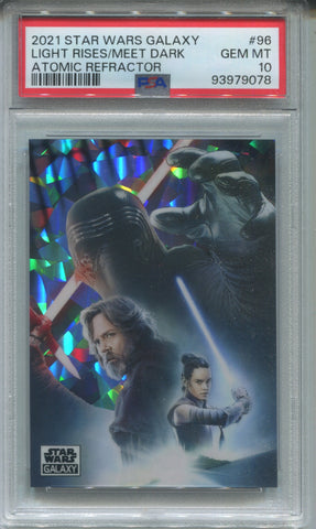 2021 Light Rises to Meet Dark Topps Star Wars Galaxy ATOMIC REFRACTOR 048/150 PSA 10 #96 9078