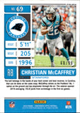 2019 Christian McCaffrey Contenders Optic BLUE SEASON TICKET 60/99 #69 Carolina Panthers