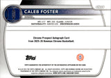2025-26 Caleb Foster Bowman University Chrome GREEN GEOMETRIC REFRACTOR AUTO 29/99 AUTOGRAPH #CPA-CF Duke Blue Devils