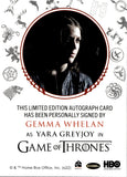 2022 Gemma Whelan as Yara Greyjoy Rittenhouse Game of Thrones Volume 2 RED INK AUTO AUTOGRAPH #_GEWH 2