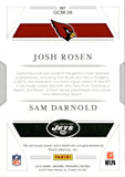 2018 Sam Darnold Josh Rosen Panini National Treasures ROOKIE NFL GEAR COMBO DUAL JERSEY 40/99 RELIC RC #GCM-39 Jets Cardinals