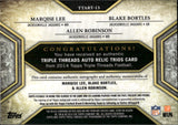2014 Blake Bortles Allen Robinson Marquise Lee Topps Triple Threads TRIPLE JERSEY AUTO 11/18 AUTOGRAPH RELIC #TTART-13 Jacksonville Jaguars
