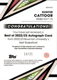 2022-23 Hunter Cattoor Bowman University Best OF '22 SPECKLE AUTO 19/25 AUTOGRAPH #BOA-HC Virginia Tech Hokies