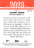 2024 Aaron Judge Topps Series 1 GOLD 2023 GREATEST HITS 48/75 #23GH-27 New York Yankees