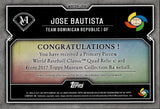 2017 Jose Bautista Topps Museum PRIMARY PIECES WBC QUAD PATCH JERSEY 20/50 RELIC #WBCQR-JBA Dominican Republic