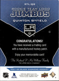 2021-22 Quinton Byfield Upper Deck Black Diamond ROOKIE TEAM LOGO JUMBO PUZZLE MANUFACTURED PATCH RC #RTL-QB Los Angeles Kings