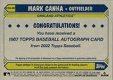 2022 Mark Canha Topps Series 2 1987 DESIGN AUTO AUTOGRAPH #87BA-MC Oakland A's