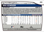 2023 Max Scherzer Topps Big League RED FOIL SP #293 New York Mets