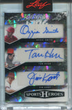 2025 Ozzie Smith Tommy Herr Jim Kaat Leaf Sports Heroes SILVER ICE WE ARE THE CHAMPIONS AUTO 03/10 AUTOGRAPH #WAC-1 St. Louis Cardinals