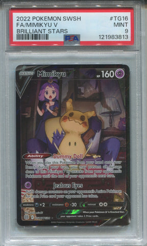 2022 FA/ Mimikyu V Pokemon Sword & Shield BRILLIANT STARS PSA 9 #TG16 3813