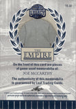 2025 Joe McCarthy Leaf Bronx Legacy PLATINUM BLUE FOIL THE EMPIRE DUAL JERSEY 2/7 RELIC #TE-22 New York Yankees