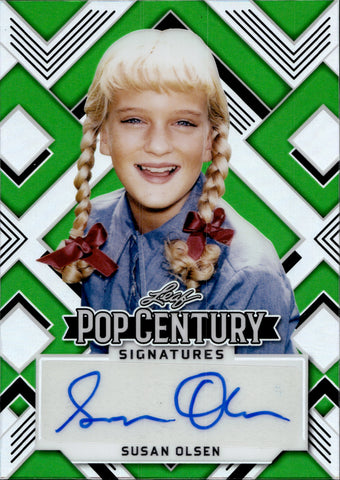 2022 Susan Olsen Leaf Pop Century GREEN AUTO 6/6 AUTOGRAPH #BA-SO1 Brady Bunch