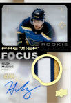 2023-24 Hugh McGing Upper Deck Premier FOCUS ROOKIE PATCH AUTO 45/49 AUTOGRAPH RELIC #PFR-HU St. Louis Blues