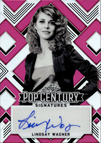 2022 Lindsay Wagner Leaf Pop Century PINK AUTO 13/15 AUTOGRAPH #BA-LW1 Bionic Woman