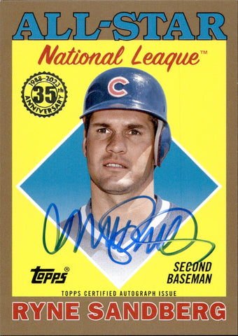2023 Ryne Sandberg Topps 1988 GOLD ALL-STAR AUTO 13/25 AUTOGRAPH #88ASA-RS Chicago Cubs HOF