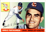 1955 Arnold Portocarrero Topps #77 Kansas City Athletics BV $15