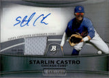 2010 Starlin Castro Bowman Platinum AUTOGRAPH RELIC REFRACTOR 649/740 AUTO JERSEY #PAR-SC Chicago Cubs