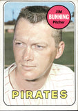 1969 Jim Bunning Topps #175 Pittsburgh Pirates 1 BV$15