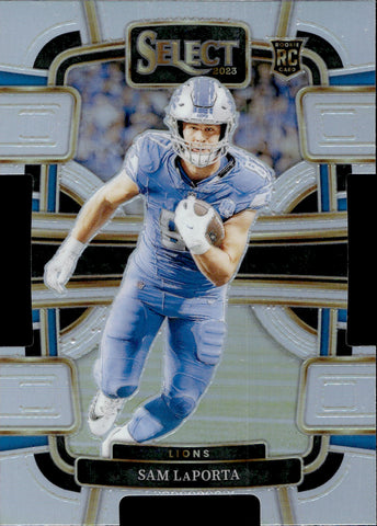 2023 Sam LaPorta Panini Select HOLO SILVER CONCOURSE DIE CUT ROOKIE RC #35 Detroit Lions