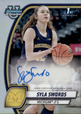 2024-25 Syla Swords Bowman University Chrome 1ST BOWMAN PROSPECT AUTOGRAPH REFRACTOR AUTO #65 Michigan Wolverines