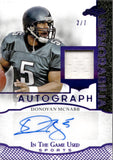 2024 Donovan McNabb Leaf In the Game Used GAME-USED AUTOGRAPH MEMORABILIA AUTO JERSEY PURPLE 2/7 #IGA-DM1 Philadelphia Eagles