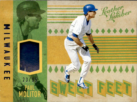 2019 Paul Molitor Panini Leather & Lumber SWEET FEET SHOE 23/95 RELIC #SF-PM Milwaukee Brewers HOF