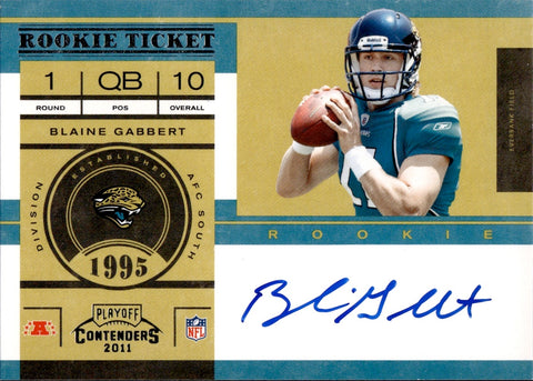 2011 Blaine Gabbert Panini Contenders ROOKIE TICKET AUTO AUTOGRAPH #212 Jacksonville Jaguars