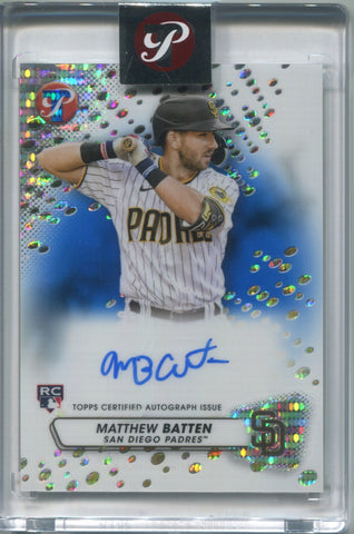 2023 Matthew Batten Topps Pristine ROOKIE BLUE REFRACTOR AUTO 57/75 AUTOGRAPH RC #PA-MB San Diego Padres