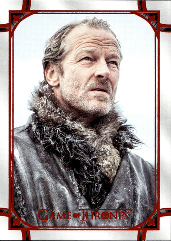 2021 Jorah Mormont Rittenhouse Game of Thrones THE IRON ANNIVERSARY SERIES 1 RED 47/50 #187