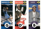 1996-97 Kevin Garnett Jermaine ONeal Kobe Bryant Upper Deck Collector's Choice MINI'S ROOKIE RC #M129 Minnesota Timberwolves Portland Trail Blazers Los Angeles Lakers 2