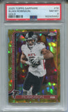 2025 Bijan Robinson Topps Chrome Sapphire GOLD REFRACTOR 35/50 PSA 8 #16 Atlanta Falcons 5662