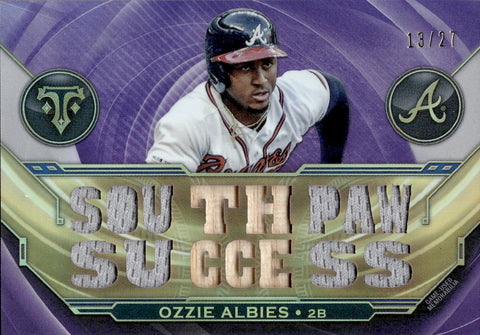 2019 Ozzie Albies Topps Triple Threads AMETHYST BAT JERSEY 13/27 RELIC #TTR-OA Atlanta Braves