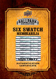 2008 Vladimir Guerrero David Ortiz Albert Pujols Ken Griffey Jr. Derek Jeter Manny Ramirez Upper Deck Ballpark Collection SIX PIECE JERSEY RELIC #268 Angels Red Sox Cardinals Yankees Reds HOF