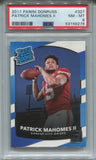 2017 Patrick Mahomes II Panini Donruss RATED ROOKIE RC PSA 8 #327 Kansas City Chiefs 6276