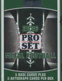 2026 Pro Set Metal Football Hobby, 10 Box Case